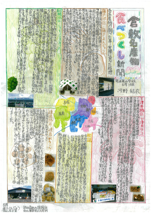 写真：倉敷名産物食べつくし新聞 琴浦東小学校 6年　河野 結衣さん