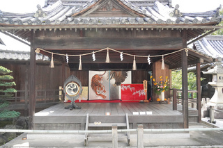 写真：阿智神社での展示の様子