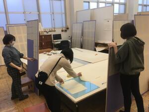 写真：大作屏風制作途中