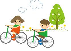 イラスト：自転車に乗る男女