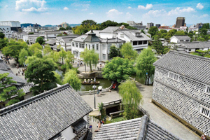 写真：(1) 倉敷川畔伝統的建造物群保存地区