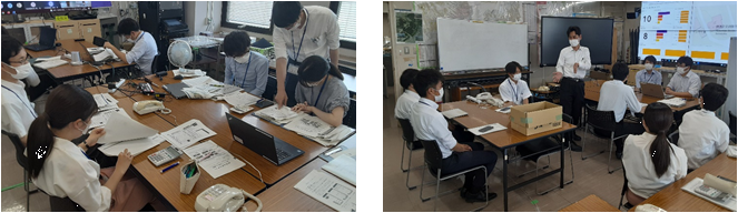 写真:被害程度判定と講評の様子