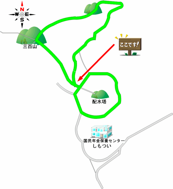 イラスト：三百山コース図