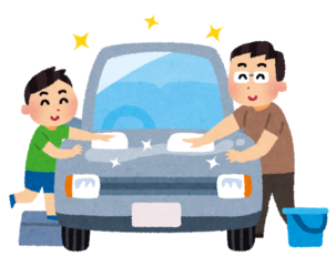 洗車するイラスト