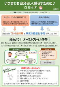 写真：フレイル予防（歯科）表