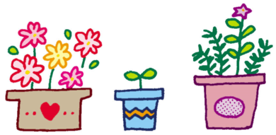 イラスト：鉢植えの花