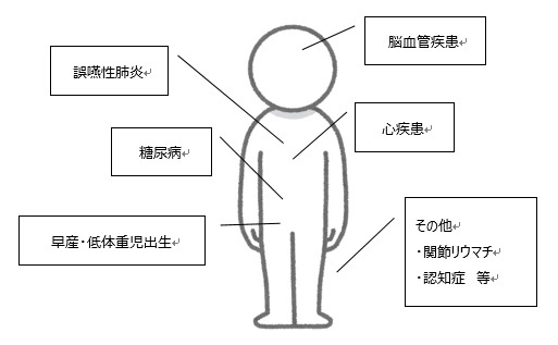 イラスト：歯周病と全身疾患