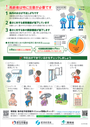 写真：高齢者のための熱中症対策　チラシ2