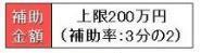 イラスト：補助金額　上限200万円（補助率：3分の2）