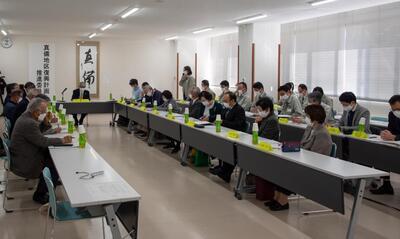 写真:令和3年度真備地区復興計画推進委員会会場の状況