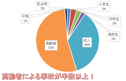グラフ：転落事故発生割合（年齢層別）