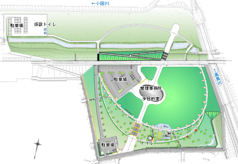 イラスト：公園内の設備