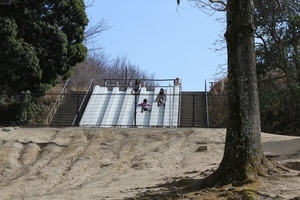 写真：小学校低学年が遊べるすべり台5連