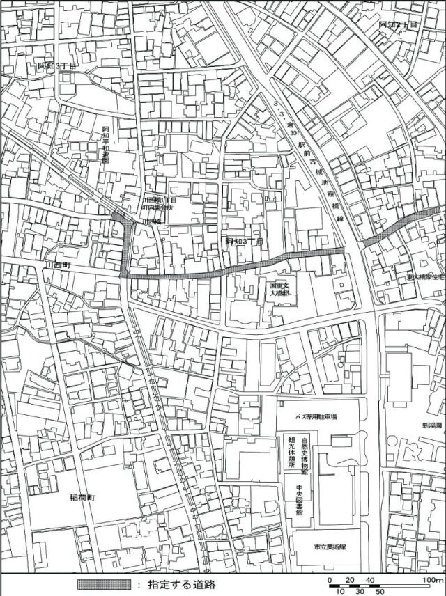 地図：指定する道路