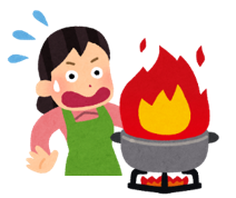 イラスト：天ぷら油火災