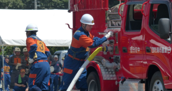 写真：ポンプ車操法の部　倉敷方面隊　中庄分団