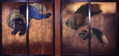 写真:牡丹に唐獅子図(部分)2