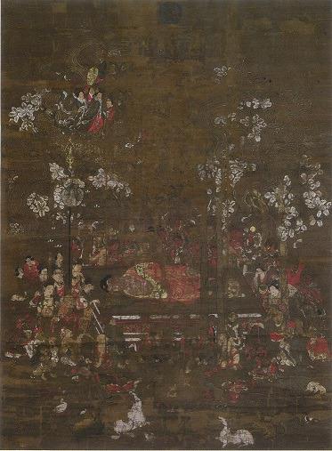 写真：藤戸寺絹本着色仏涅槃図