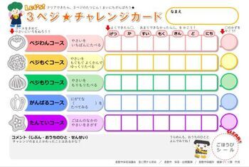 写真：3ベジチャレンジシート