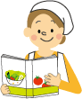 イラスト：本を持つ女性