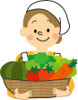 イラスト：野菜を持った女性