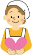イラスト：ハートを持った女性