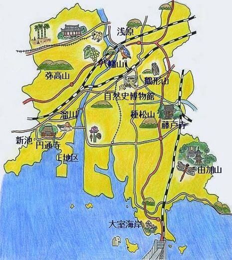 地図：倉敷市内の観察適地