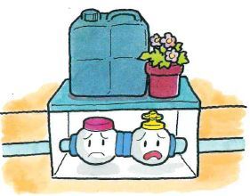 メーターボックスの上に物があるイラスト