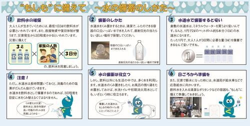 写真：水の備蓄のしかた説明パネル