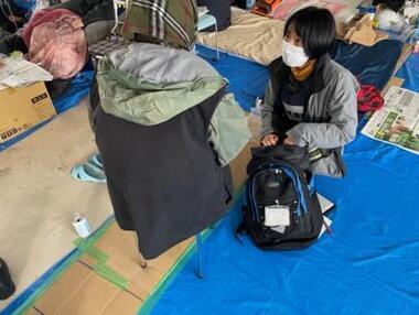 写真:避難所での健康相談の様子
