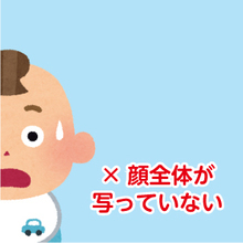 イラスト：顔全体が写っていない