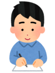 イラスト：書類を記入する人