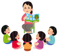 イラスト：絵本の読み聞かせ