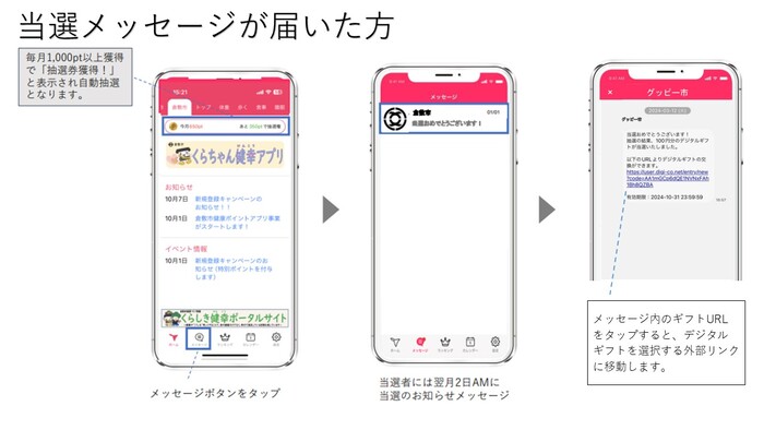 画面：当選通知