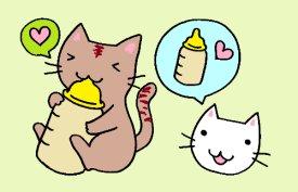 猫がミルクを飲むイラスト