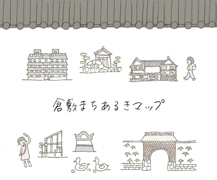 イラスト：倉敷まちあるきマップのトップイラスト