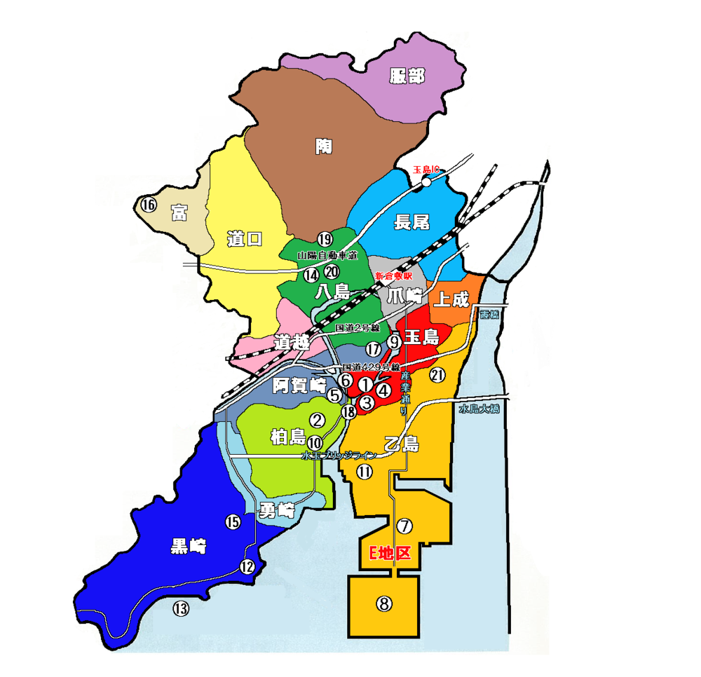 イラスト：玉島観光地案内図