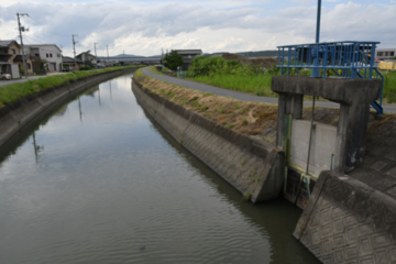 写真:平常時の六間川