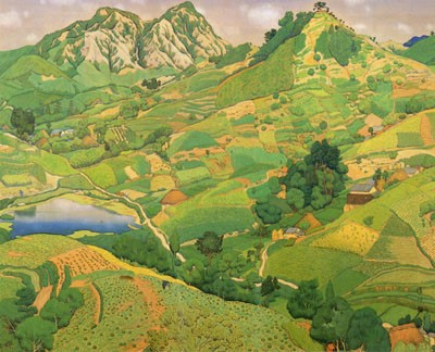 作品画像:池田遙邨「南郷の八月」