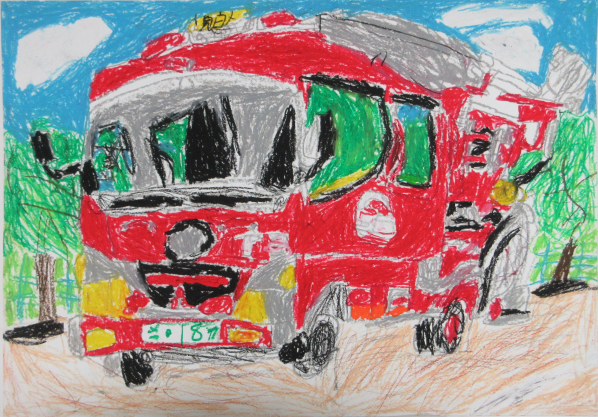 消防車の絵です。