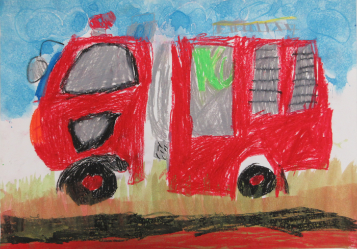 消防車の絵です。