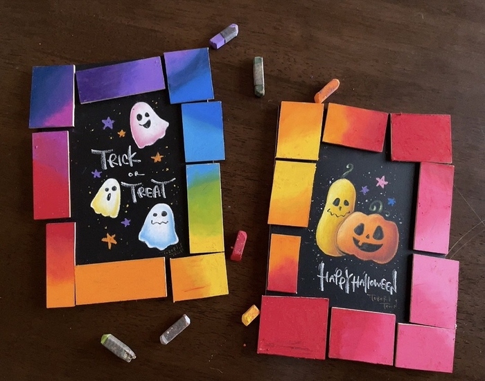 チョークアートでハロウィーンボード
